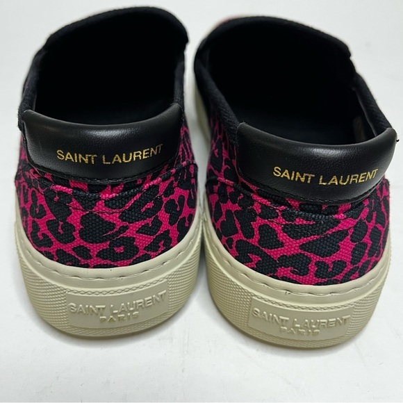 Saint Laurent Venice Fuchsia Pink & Black Leopard Slip-On Shoes Size 38.5 (8.5) - Picture 8 of 15